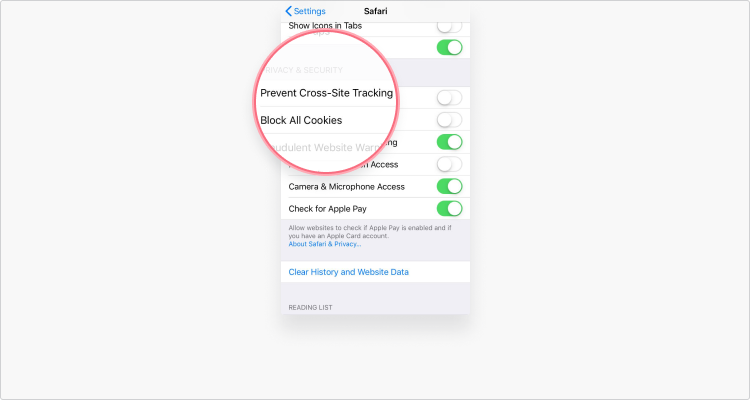 Excluir cookies no Safari iOS